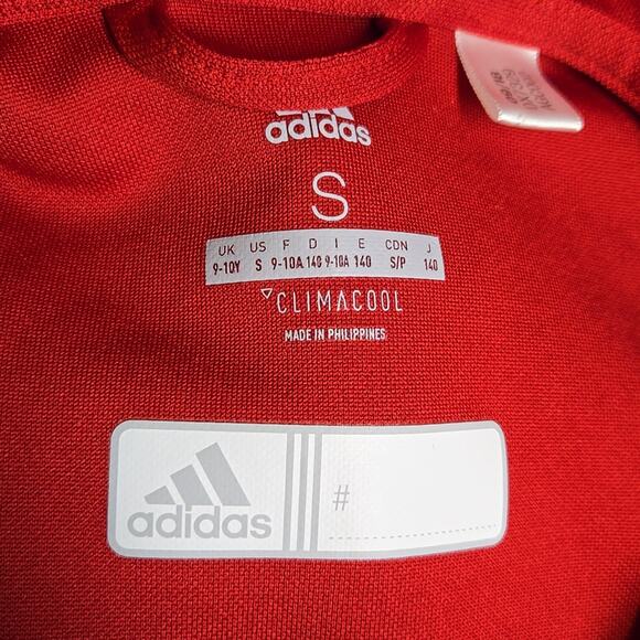 Adidas Boys Track Zip-up Jacket Small Red And White - Picture 4 of 5